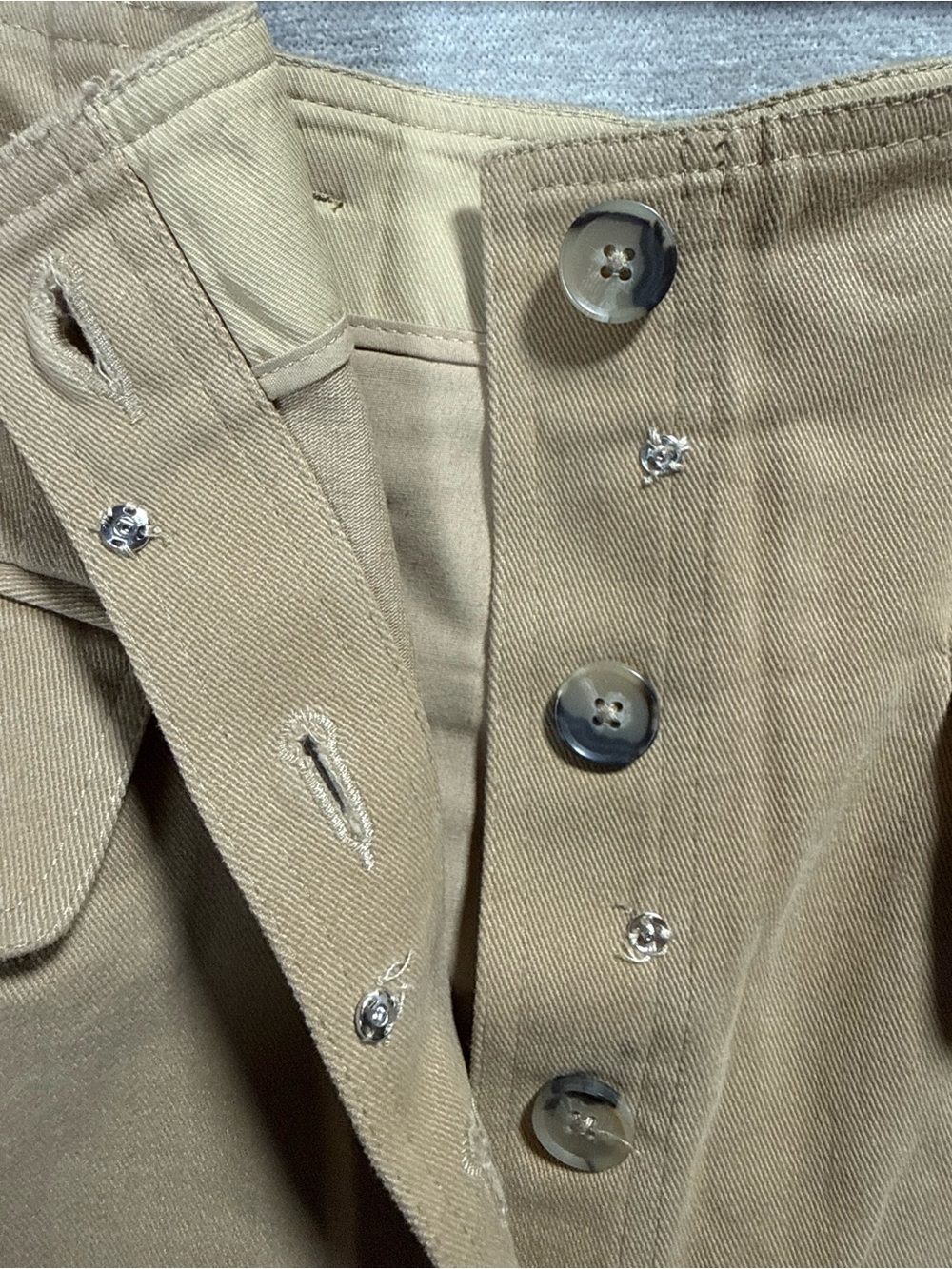 Reiss Carrie Belted Midi Skirt US 4 Camel Tan Button Front Utility Pencil - Picture 8 of 10